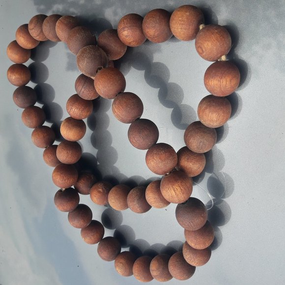 Wood Beads Big Round Wooden Beads Strung Out Rustic Home Decor Craft Jewelry - Picture 5 of 9